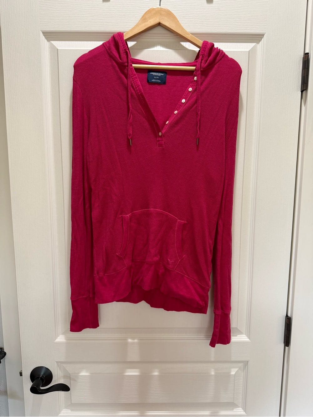 American Eagle Outfitters Women's Hooded Waffle Knit Pullover Great Condition XL